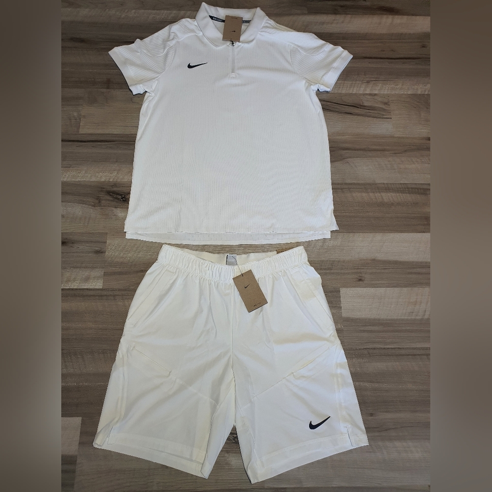 Nike Court Dri-FIT Tennis Polo Shirt + Nike Court Dri-FIT Tennis Shorts Size L